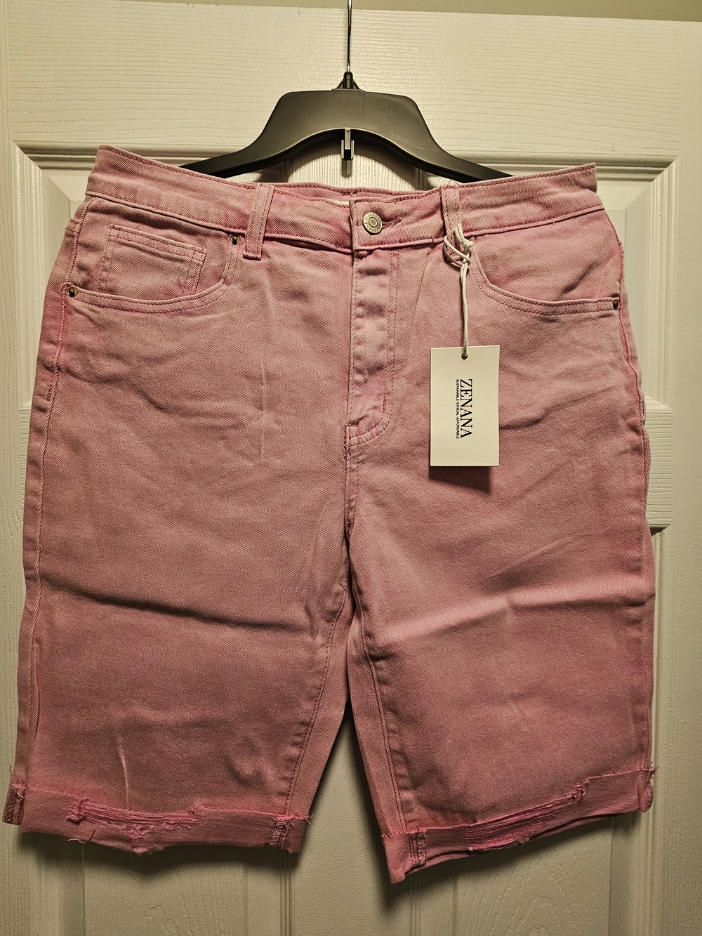 Zenana Outfitters Pink Women's Denim Bermuda Shorts